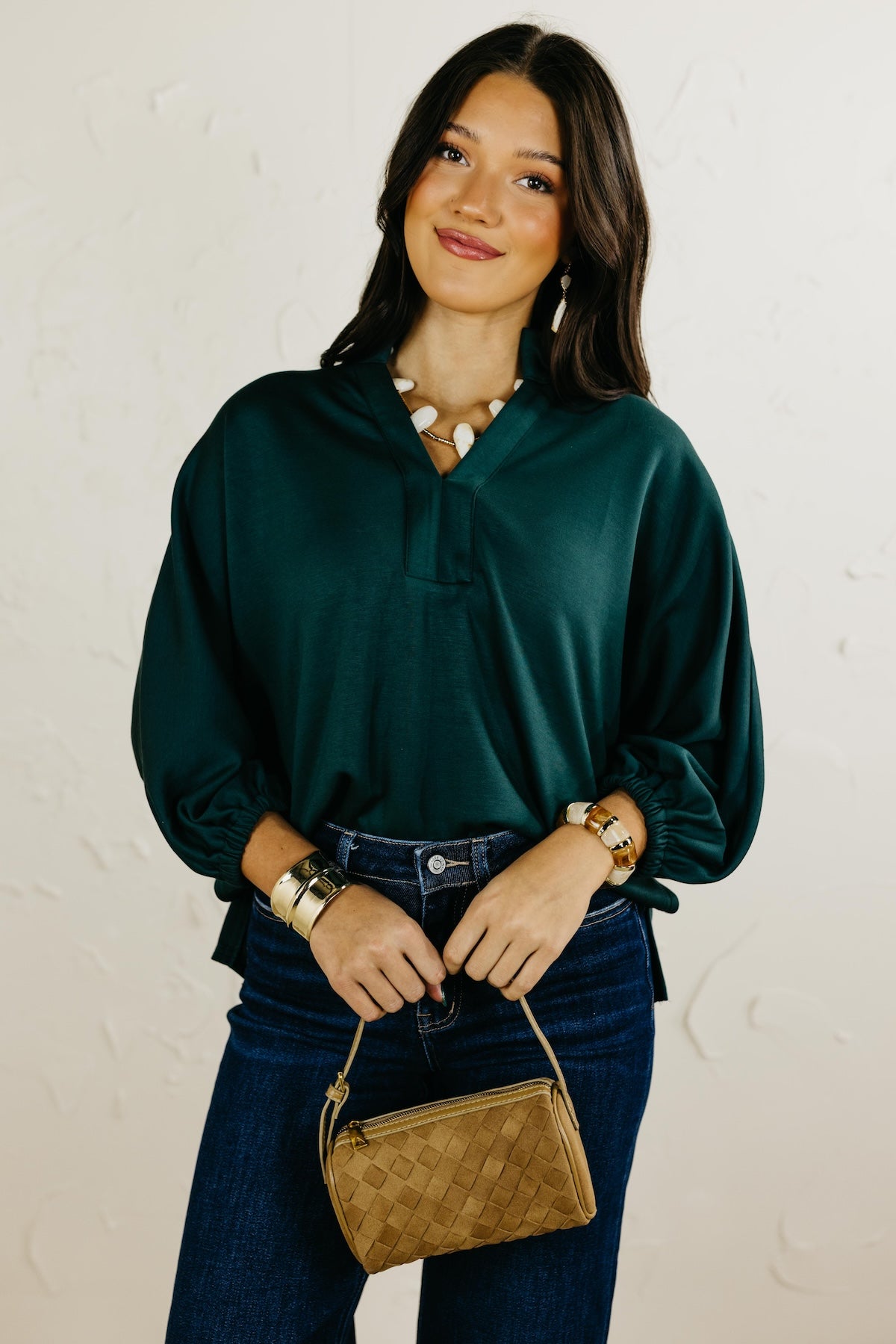 The Christie Solid Dolman Knit Top