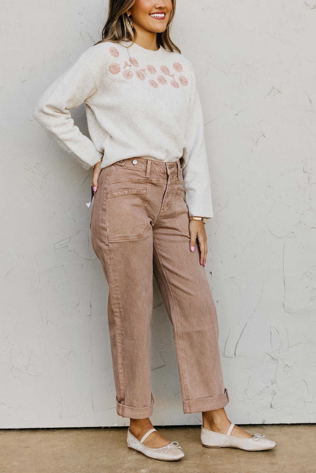 Flying Monkey | High Rise Slim Wide Leg Tab Denim