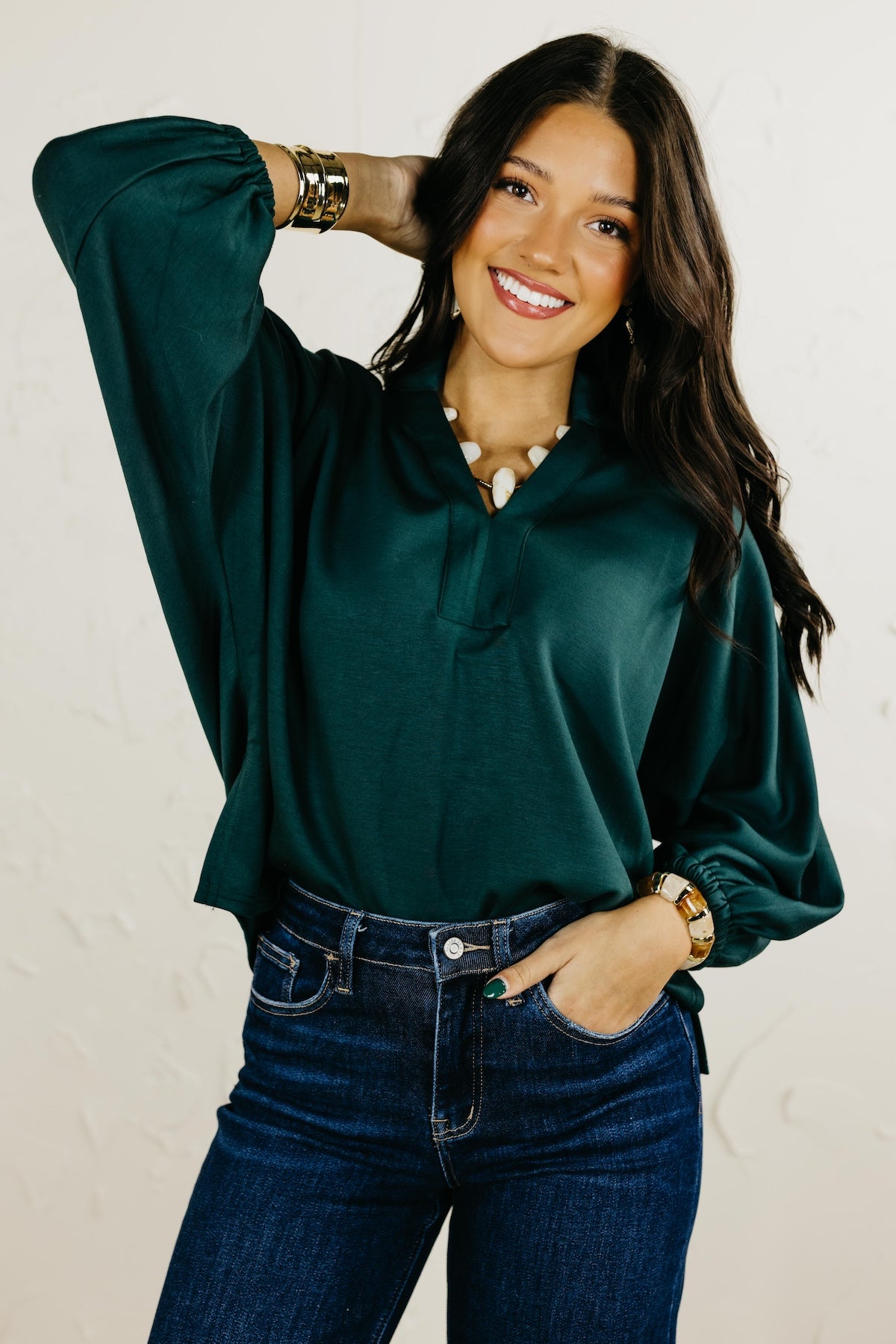 The Christie Solid Dolman Knit Top