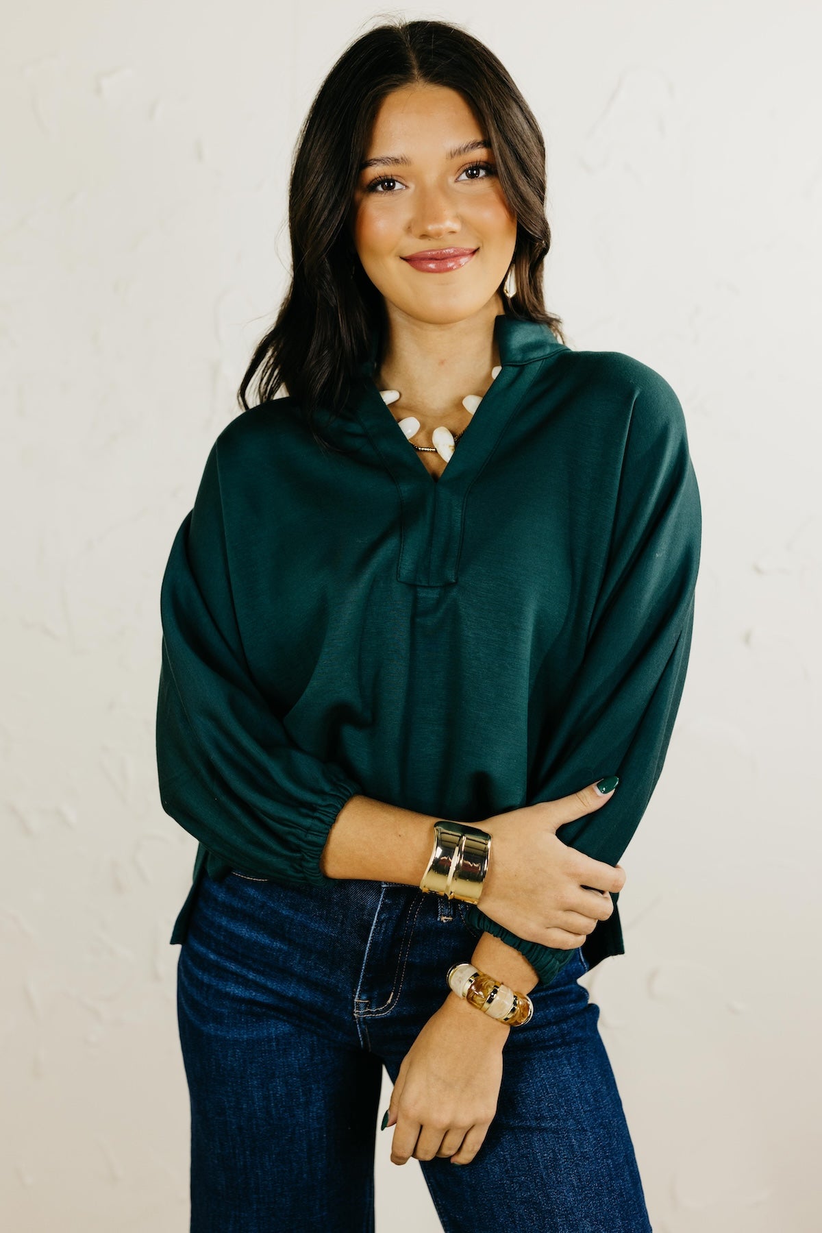 The Christie Solid Dolman Knit Top