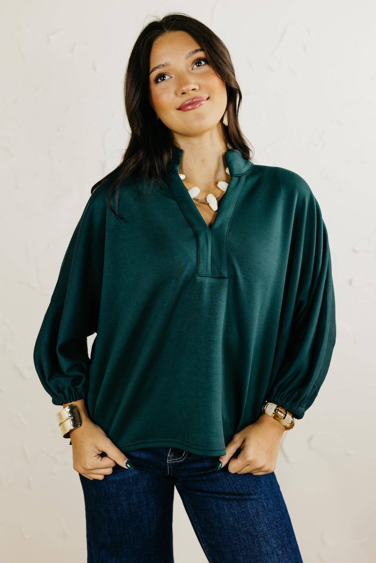 The Christie Solid Dolman Knit Top