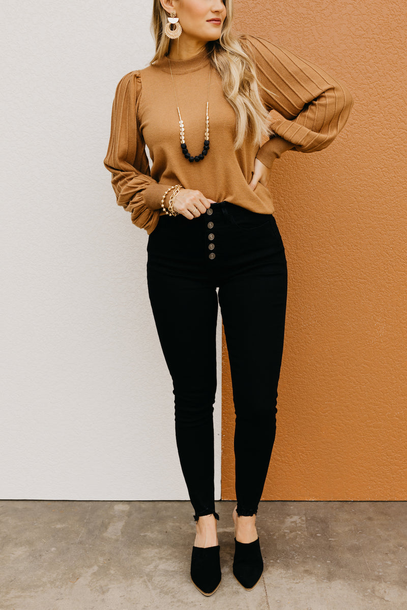 Kan Can 11 Inch High Rise Button Skinny - KC7273BK