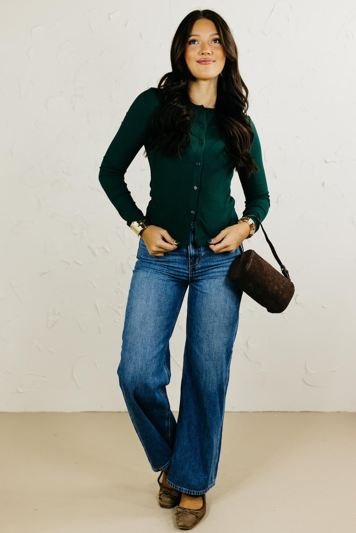 The Libby Ribbed Button-Front Top