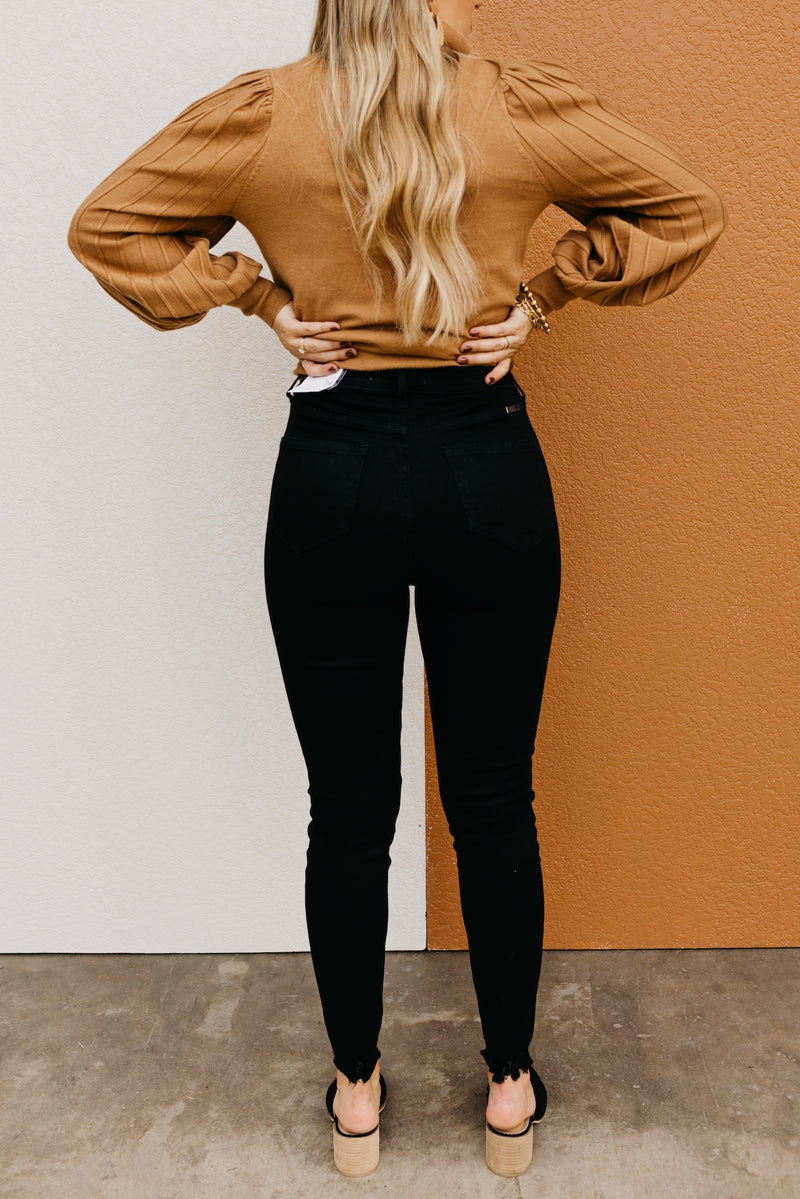 Kan Can 11 Inch High Rise Button Skinny - KC7273BK