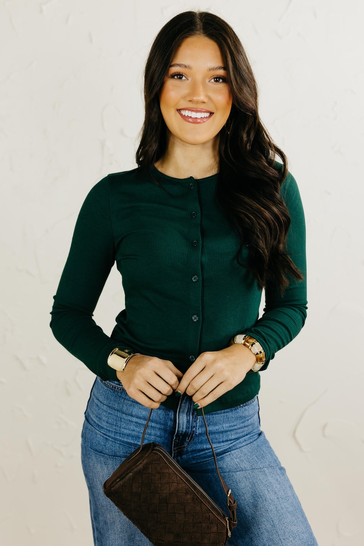 The Libby Ribbed Button-Front Top