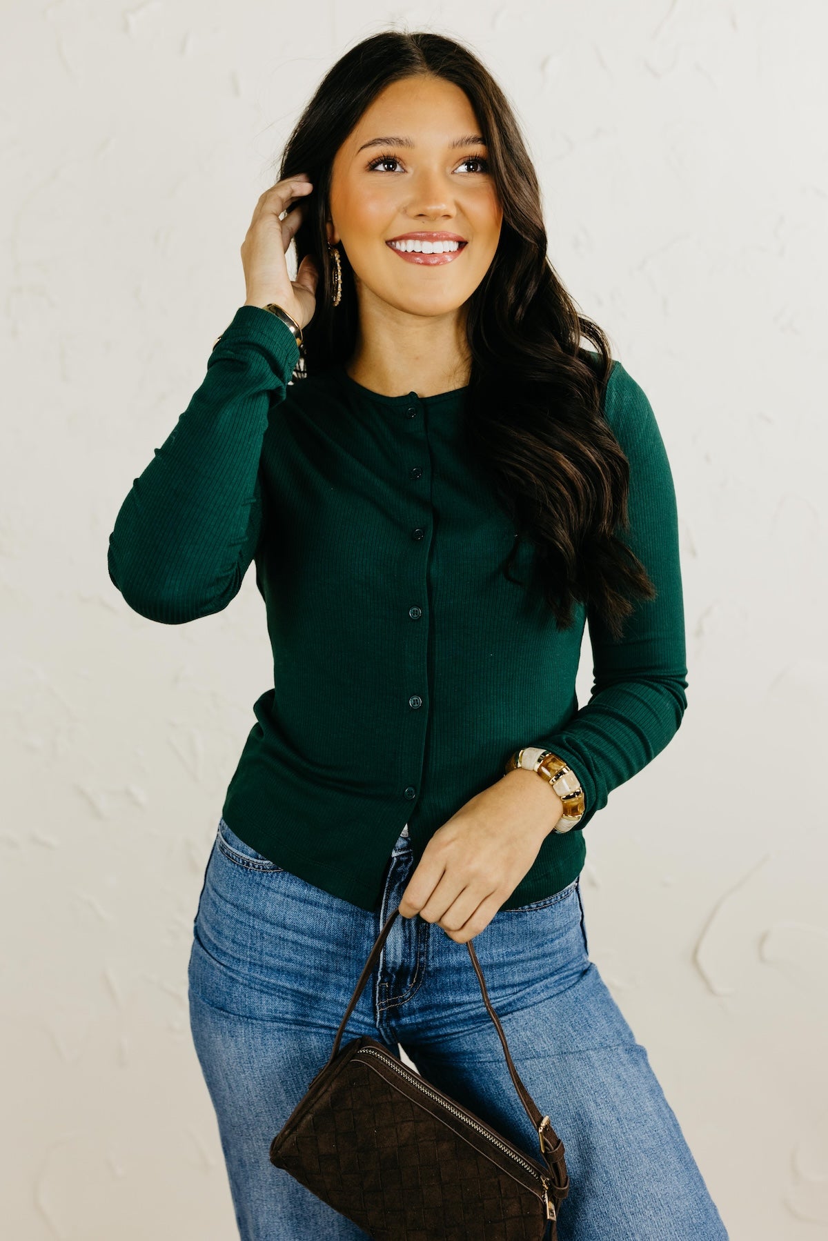 The Libby Ribbed Button-Front Top