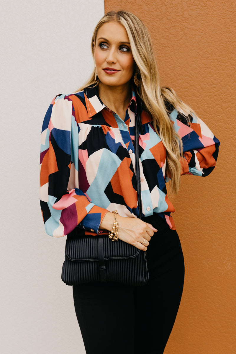 The Aubriella Geo Print Shirt