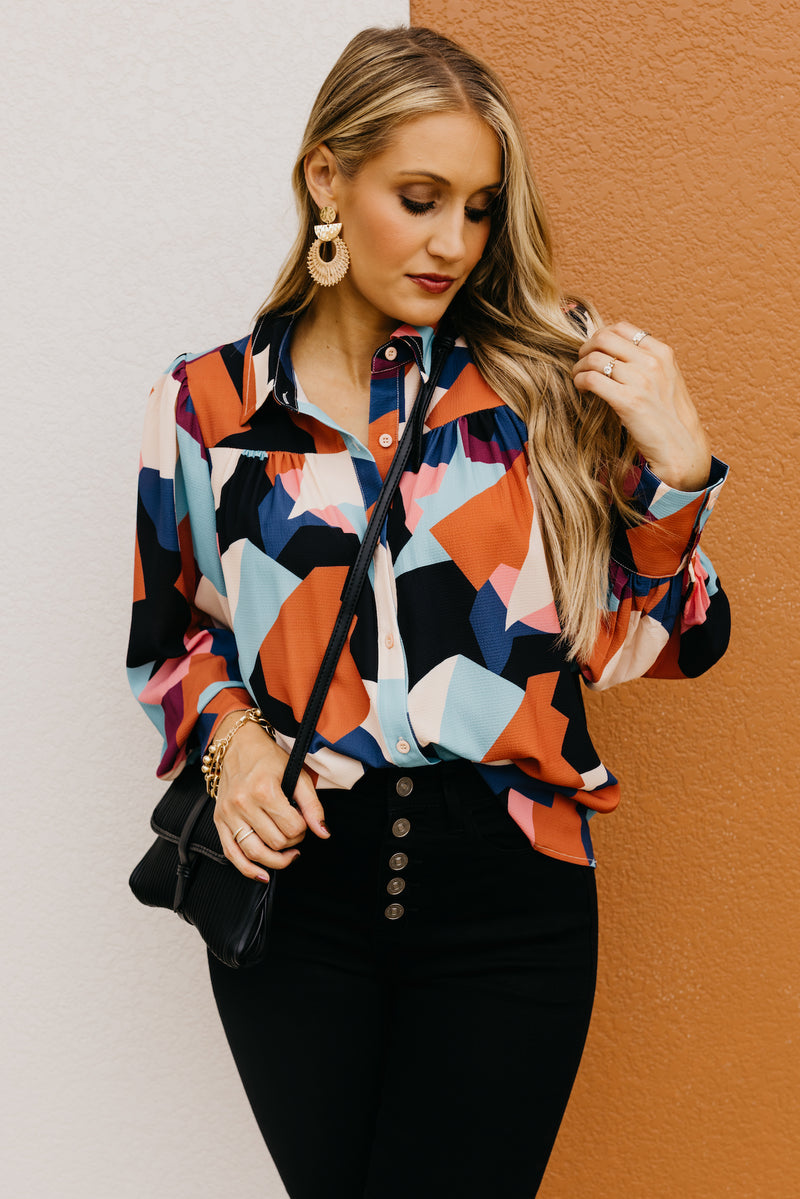 The Aubriella Geo Print Shirt