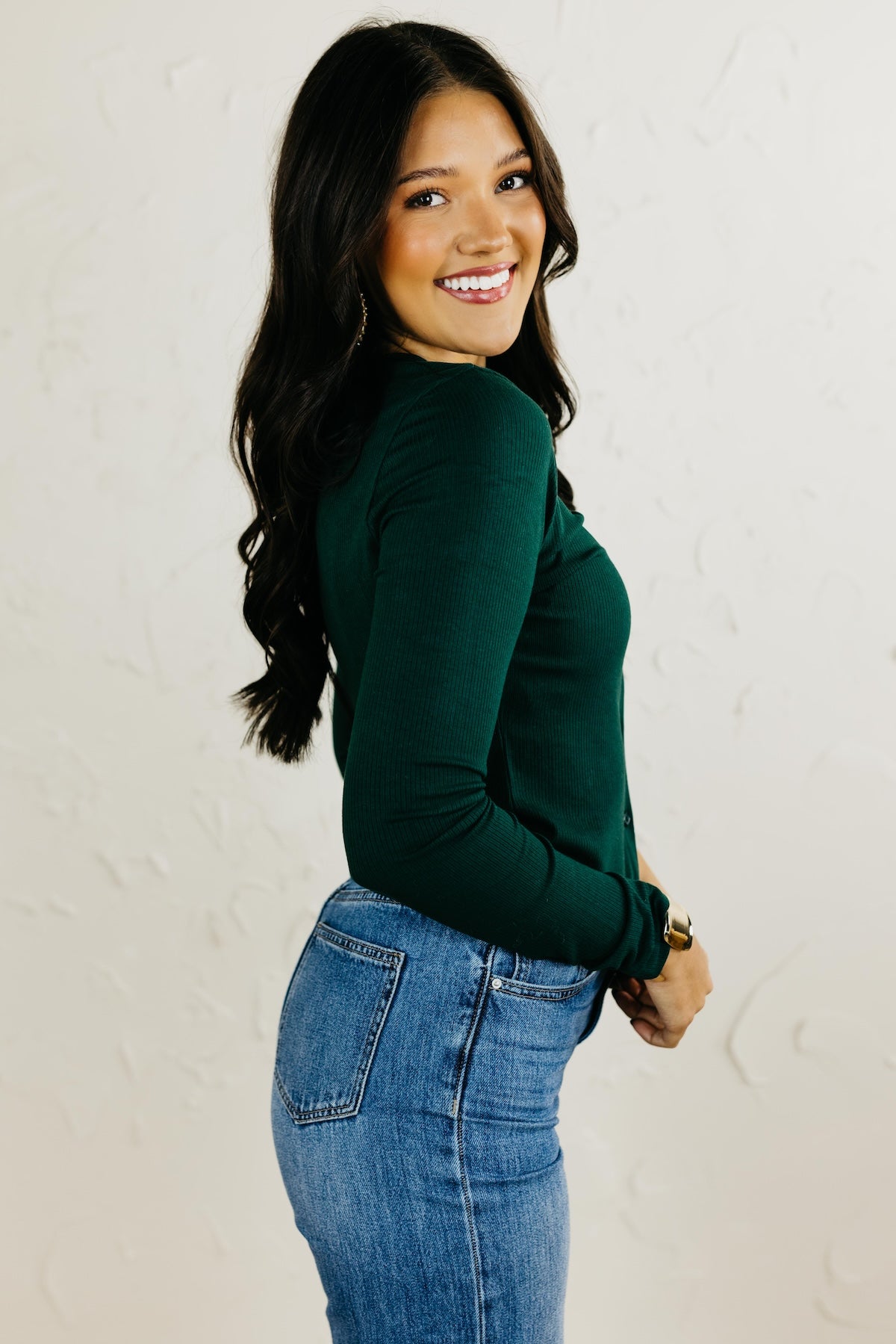 The Libby Ribbed Button-Front Top