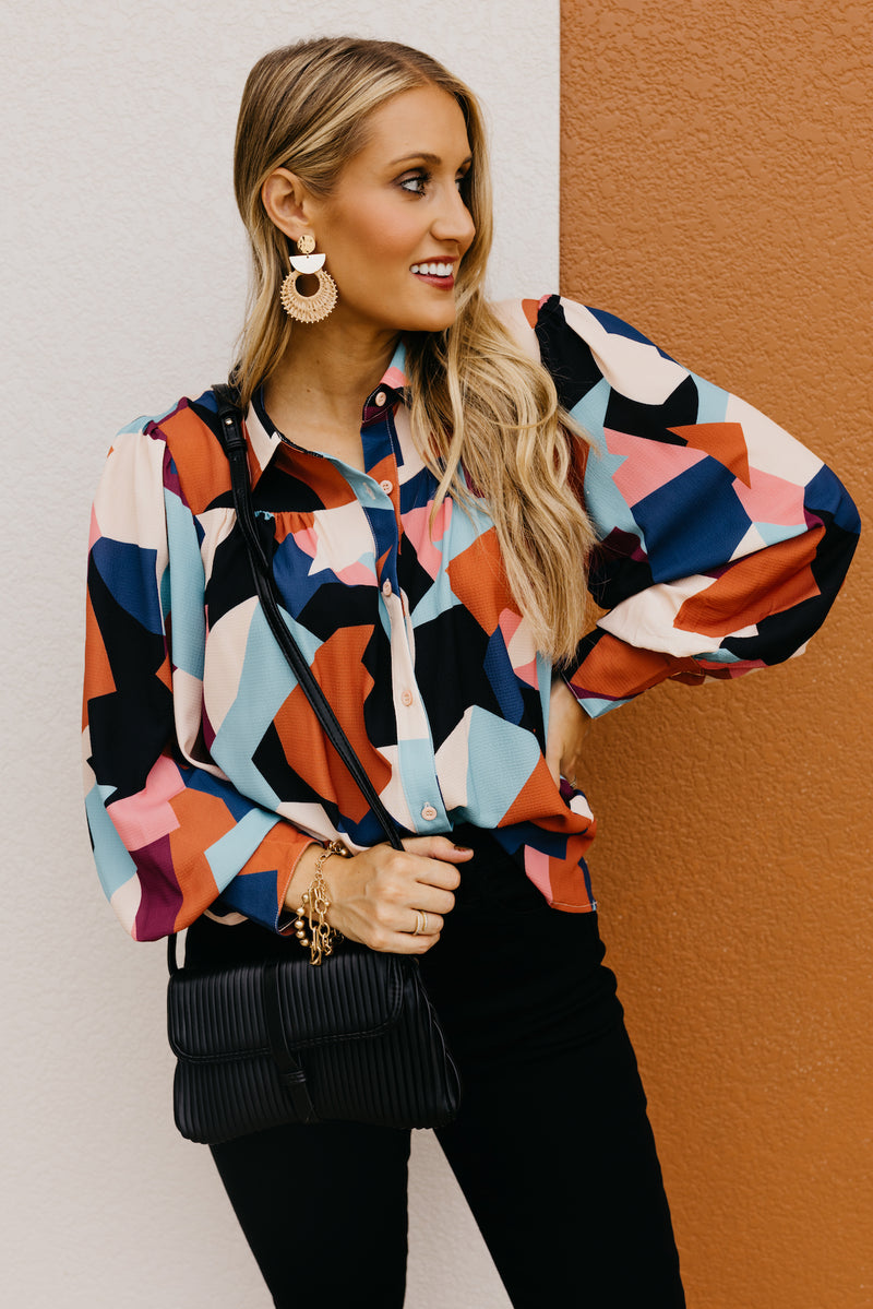 The Aubriella Geo Print Shirt