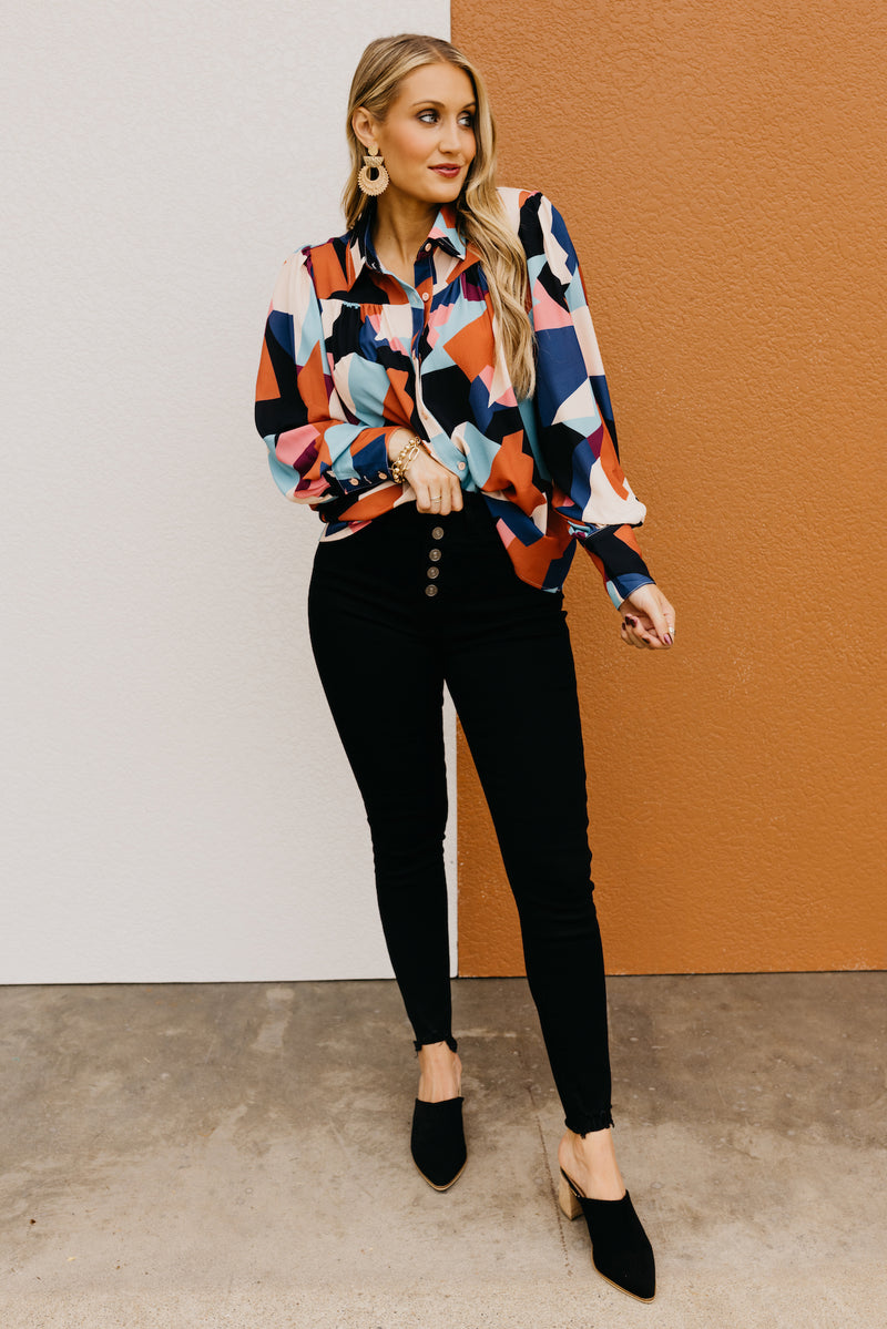 The Aubriella Geo Print Shirt