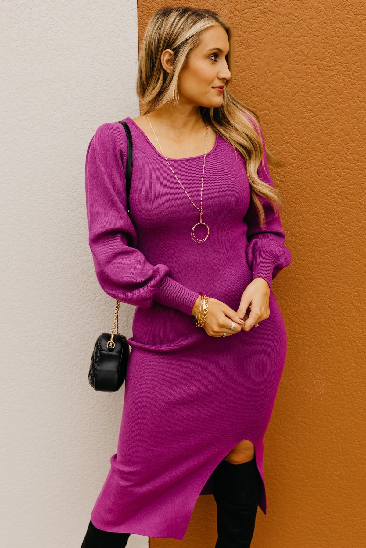 The Nelson Square Neck Sweater Midi Dress  - FINAL SALE