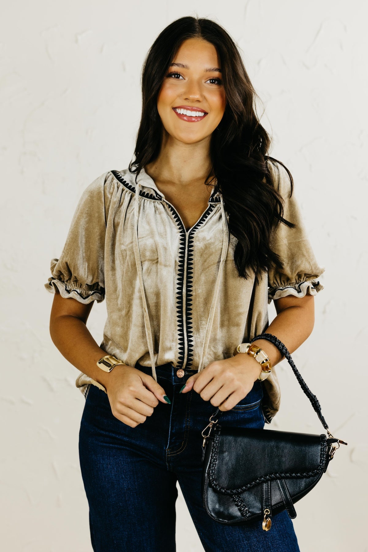 The Elvira Felt Velvet Top