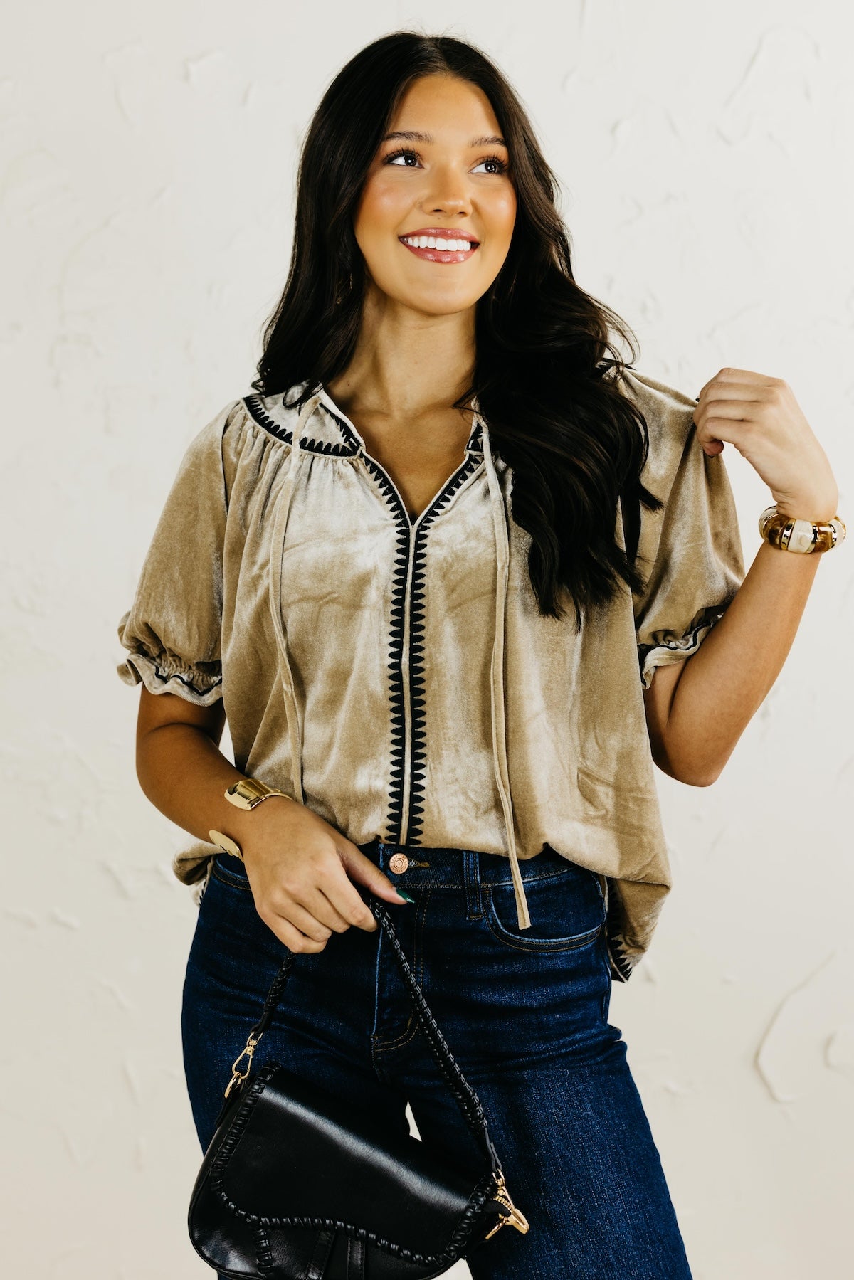 The Elvira Felt Velvet Top