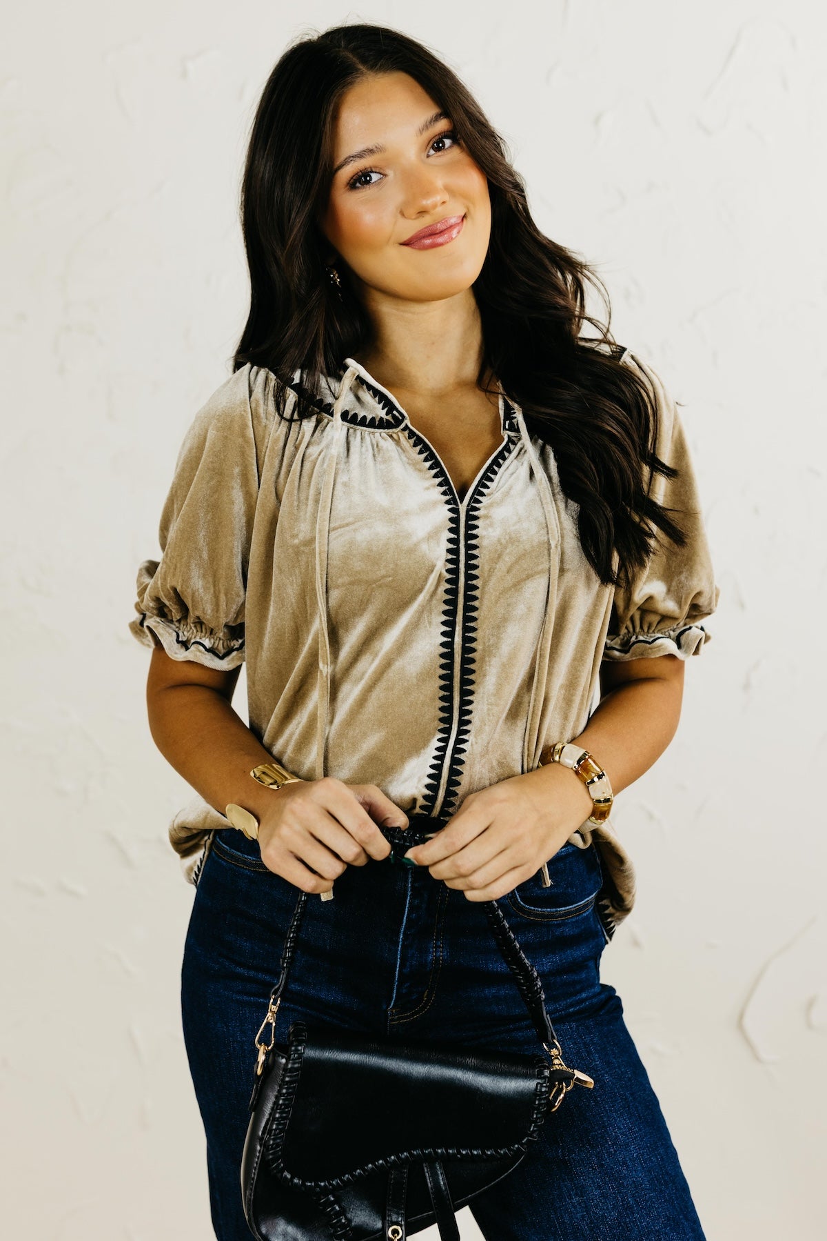 The Elvira Felt Velvet Top