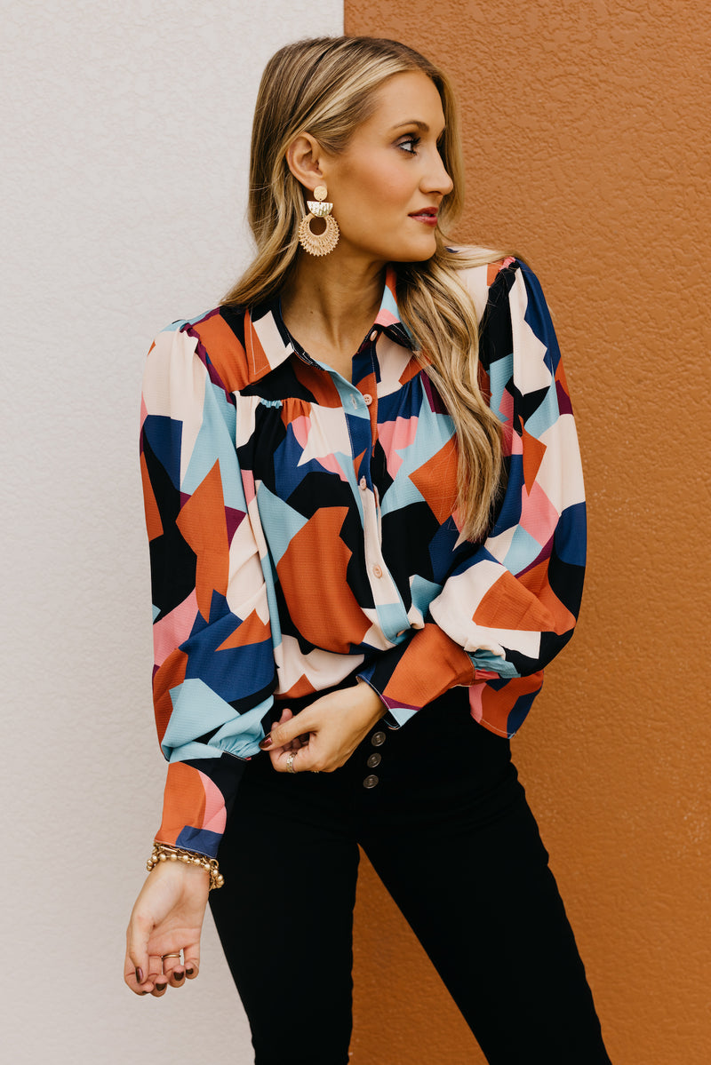 The Aubriella Geo Print Shirt