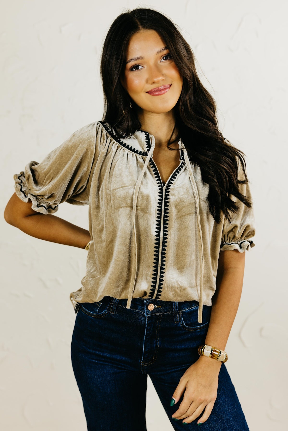 The Elvira Felt Velvet Top