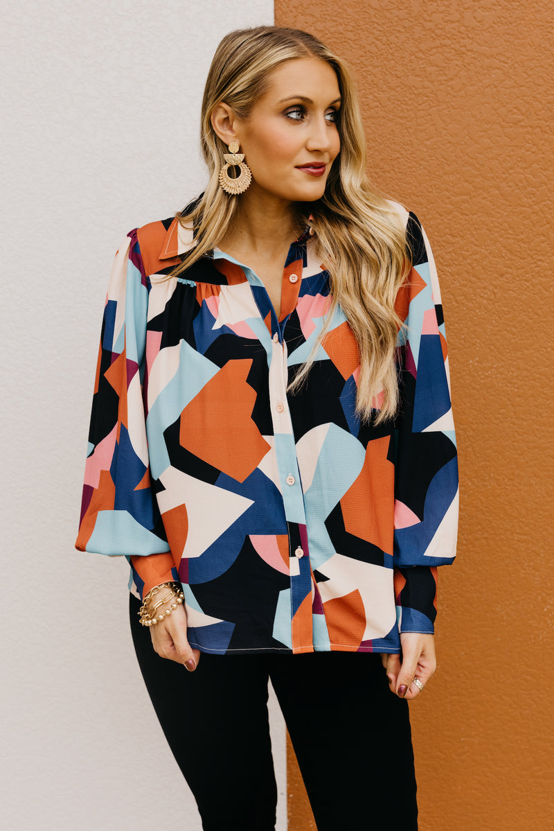 The Aubriella Geo Print Shirt
