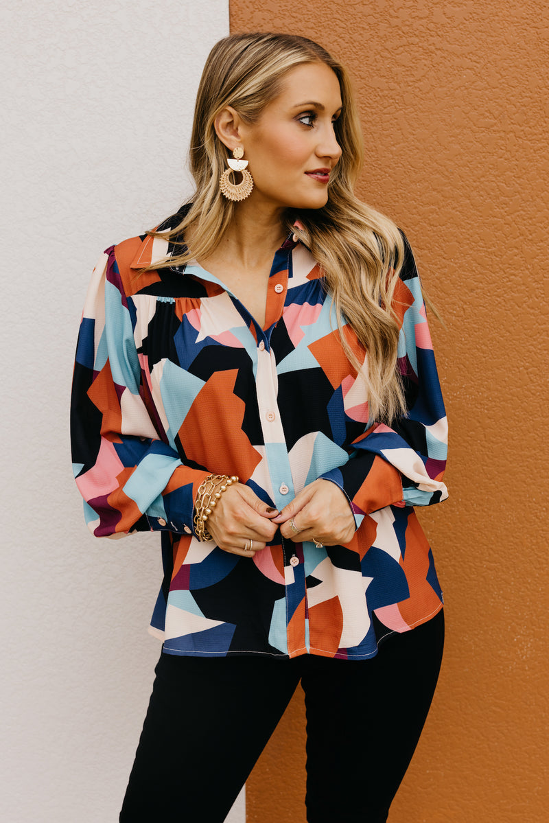 The Aubriella Geo Print Shirt
