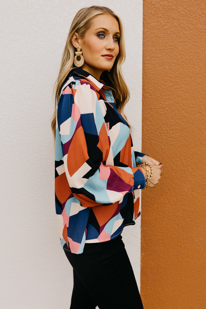 The Aubriella Geo Print Shirt
