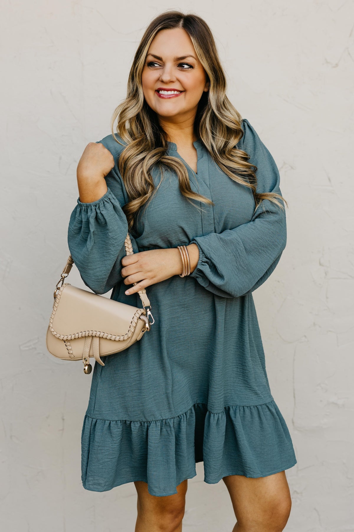 The Irene Elastic Waist Mini Dress