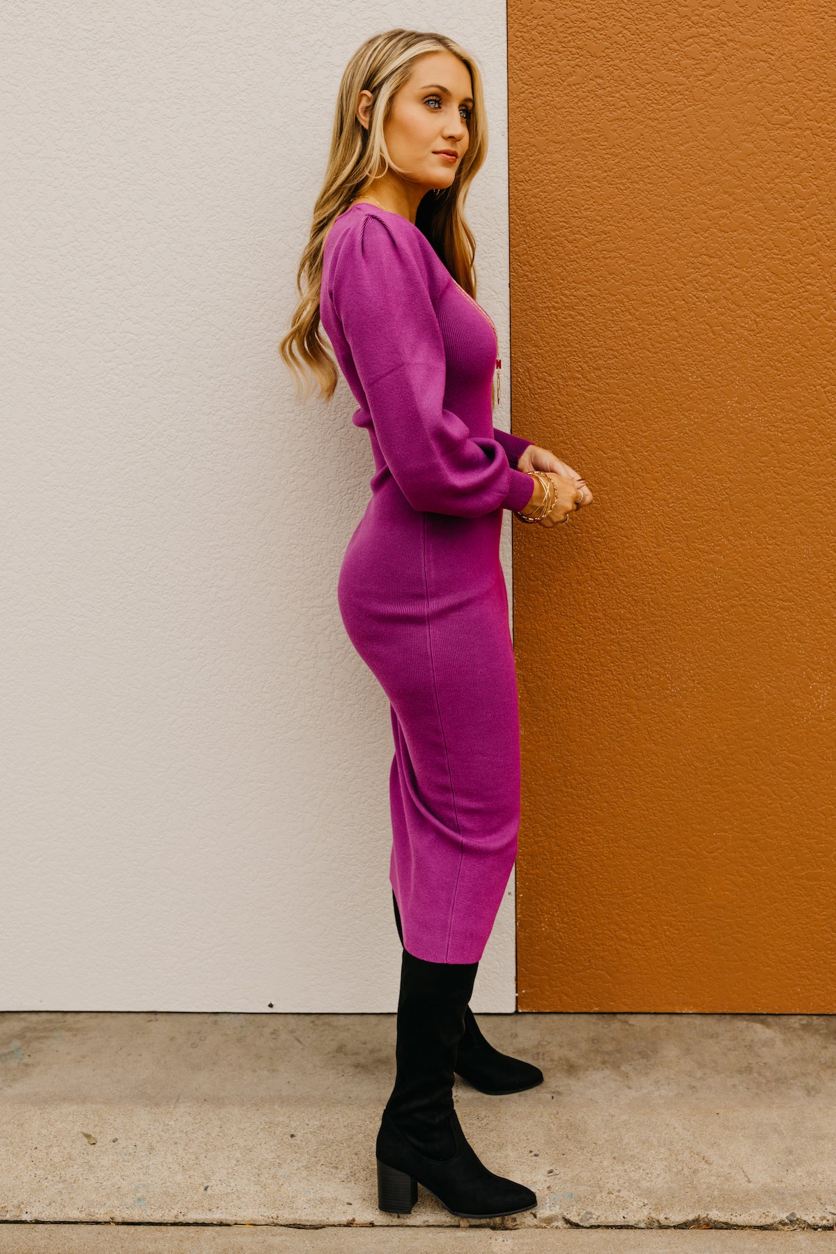 The Nelson Square Neck Sweater Midi Dress  - FINAL SALE