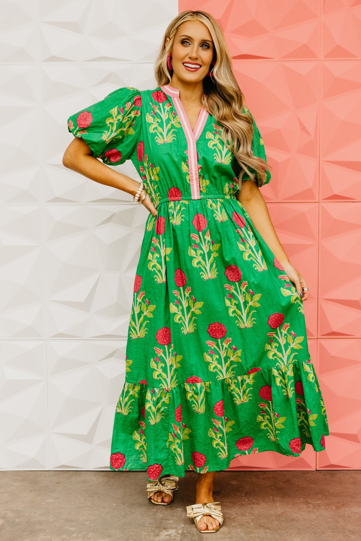 The Spencer Puff Sleeve Floral Maxi Dress