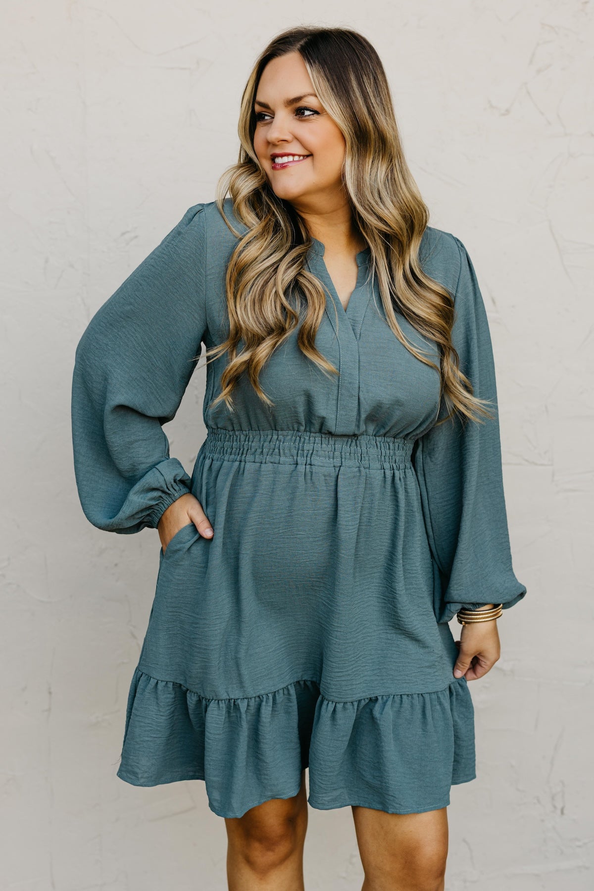 The Irene Elastic Waist Mini Dress