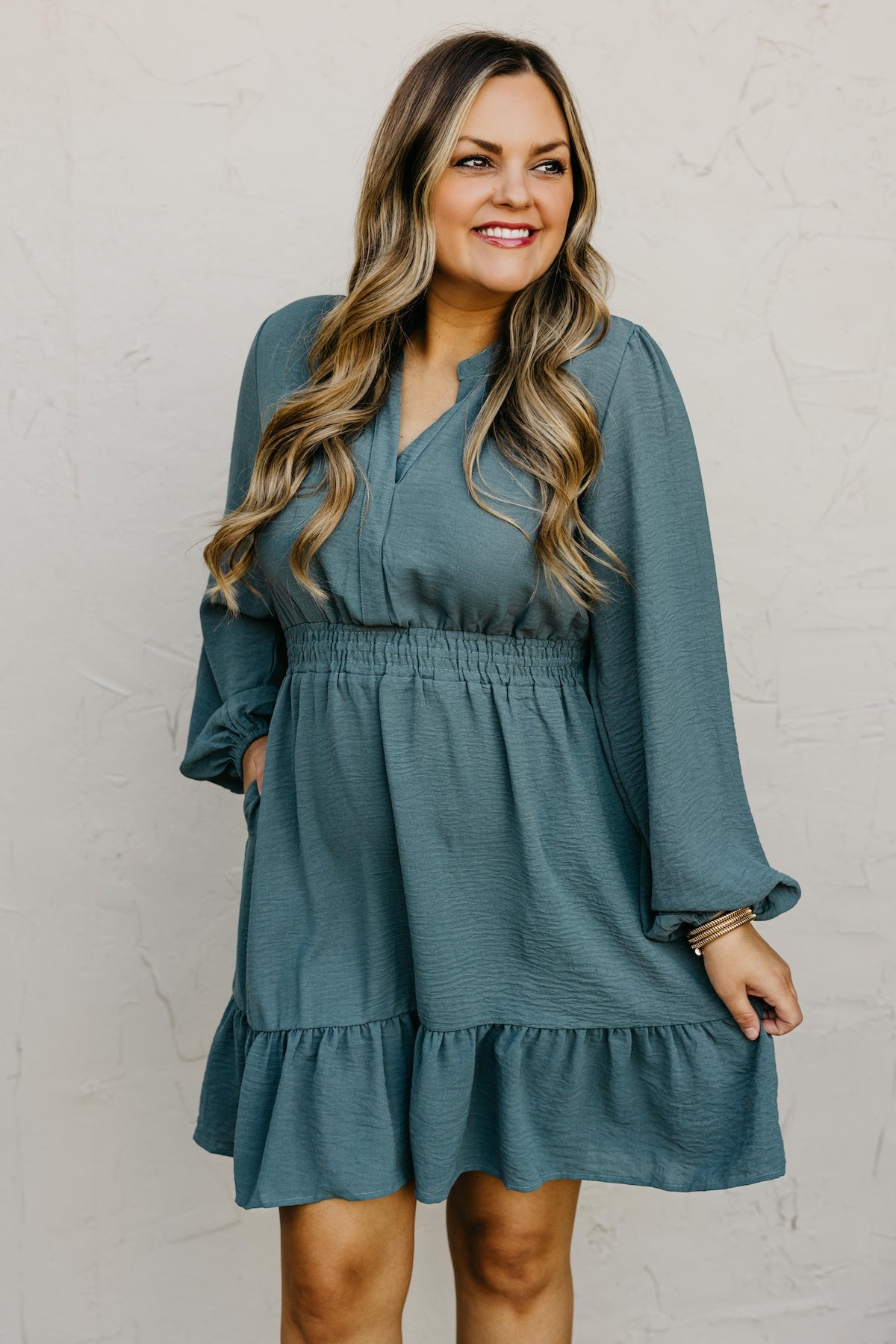 The Irene Elastic Waist Mini Dress