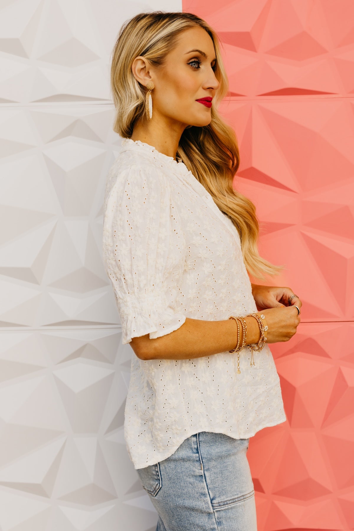LoveStitch | The Louie Eyelet Puff Sleeve Top