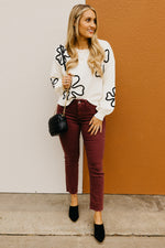 The Cedric Floral Outline Sweater