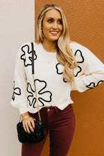 The Cedric Floral Outline Sweater
