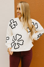 The Cedric Floral Outline Sweater
