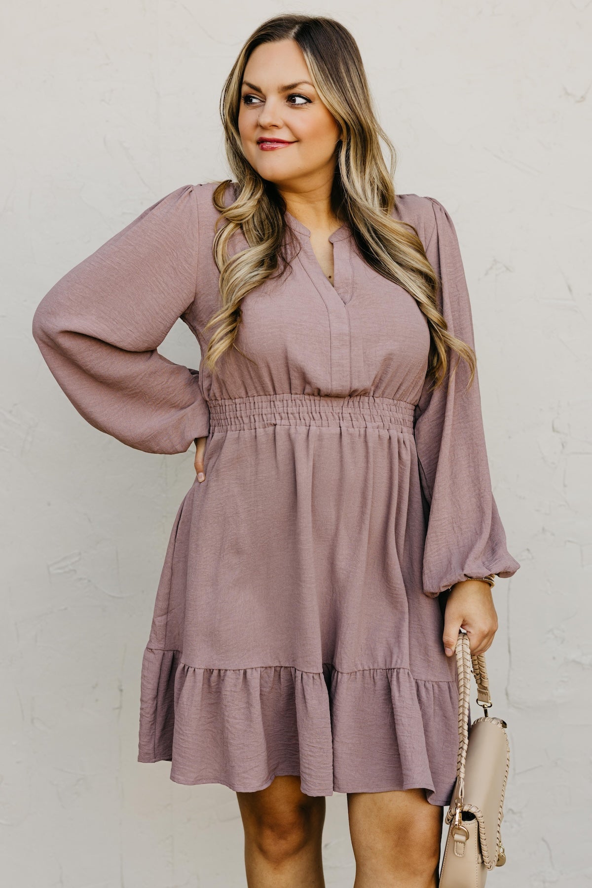 The Irene Elastic Waist Mini Dress