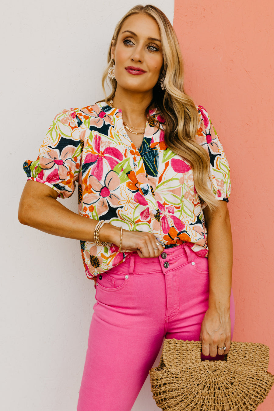 The Avah Floral Puff Sleeve Shirt