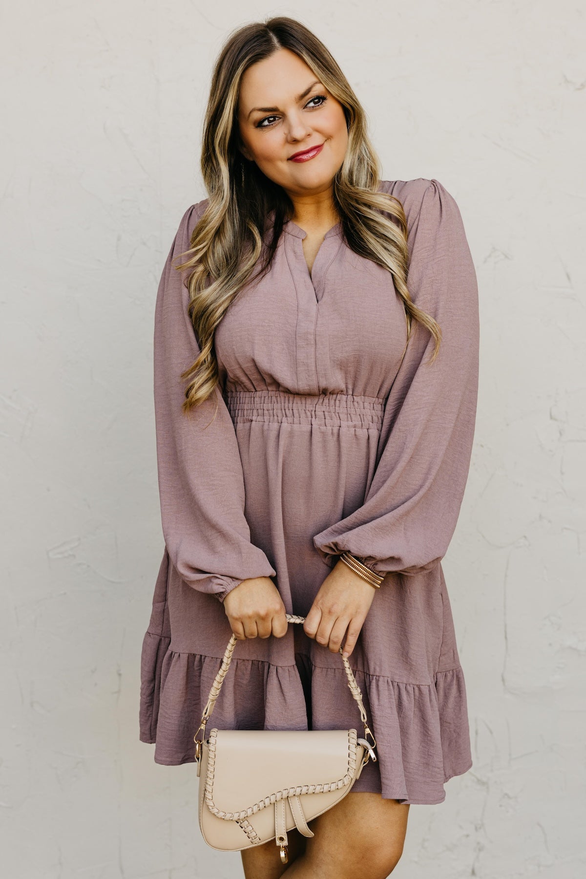 The Irene Elastic Waist Mini Dress
