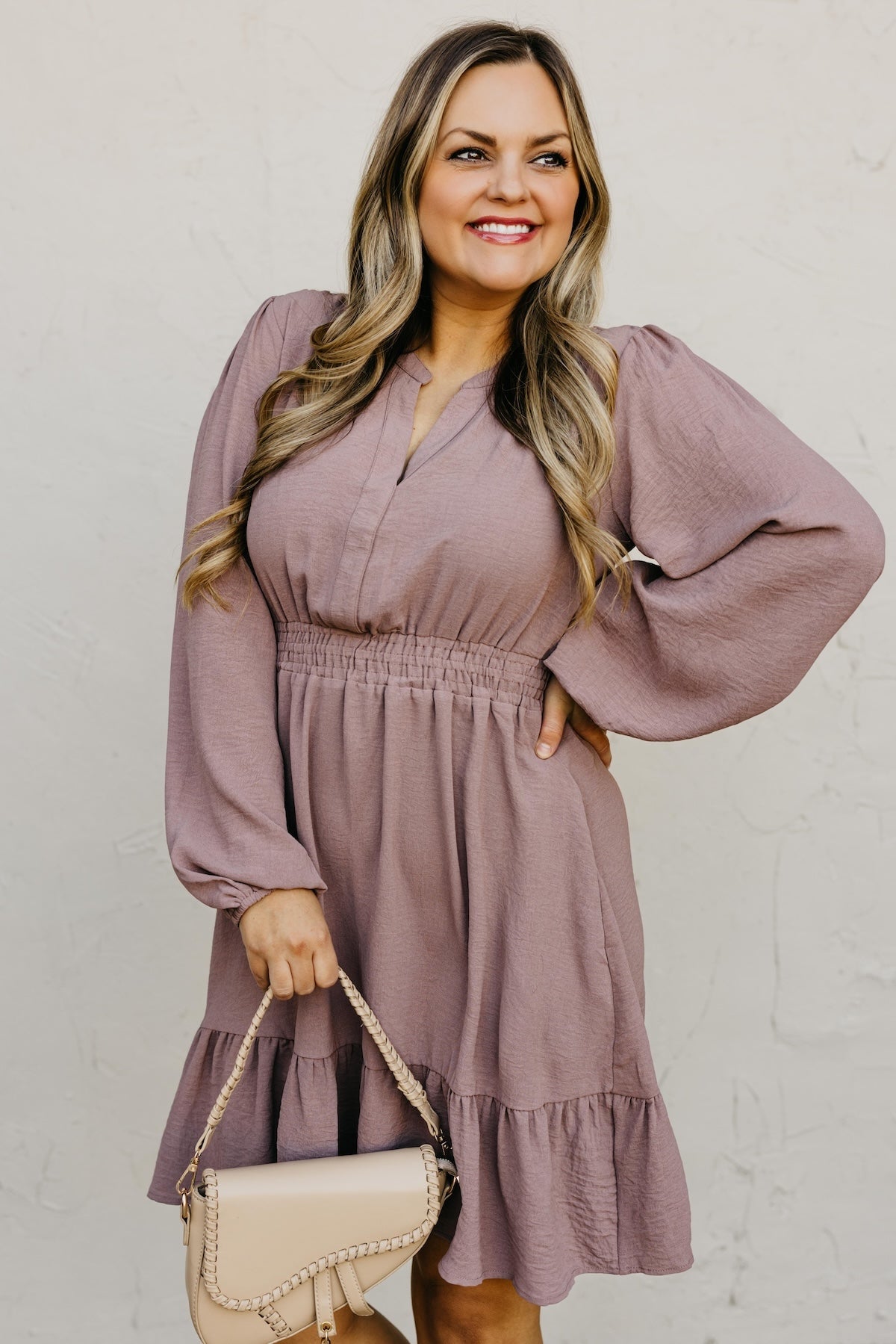 The Irene Elastic Waist Mini Dress