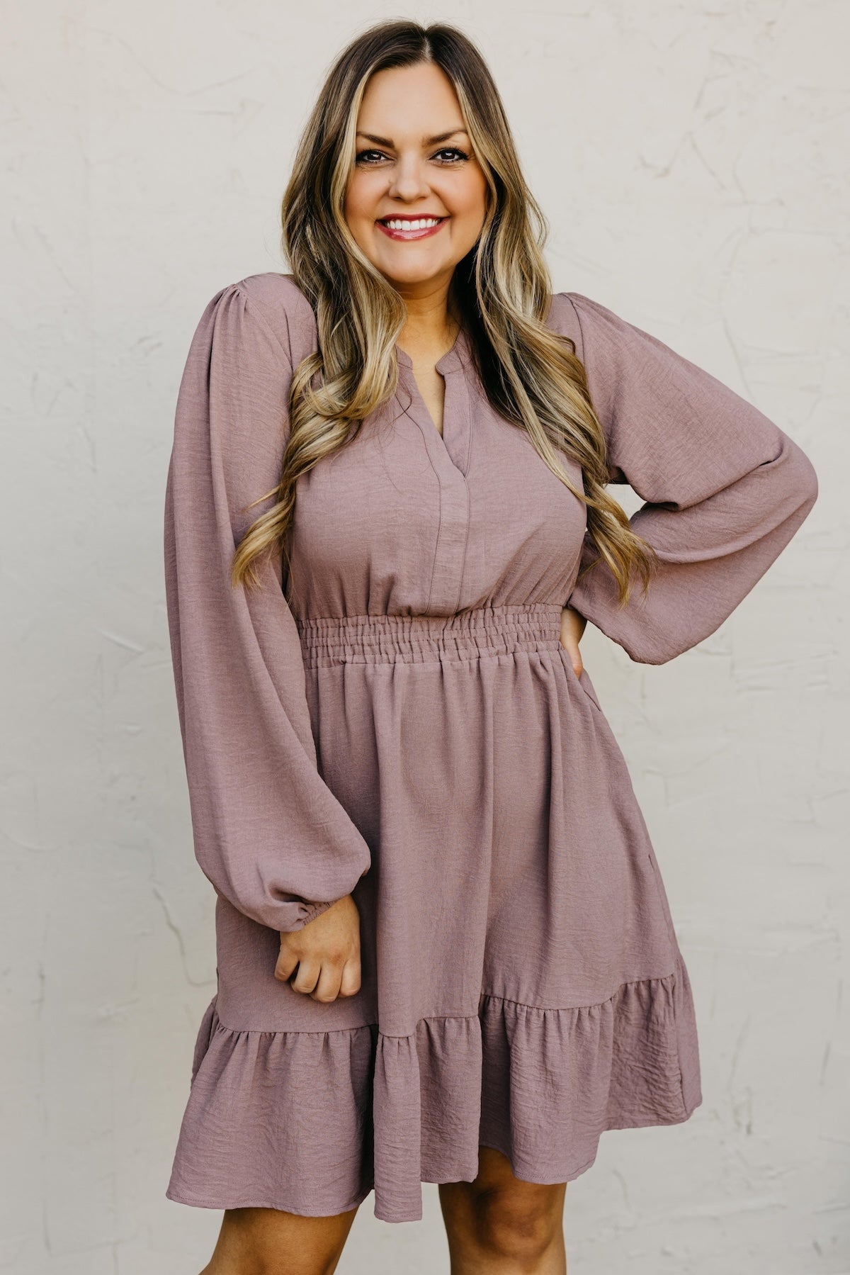 The Irene Elastic Waist Mini Dress