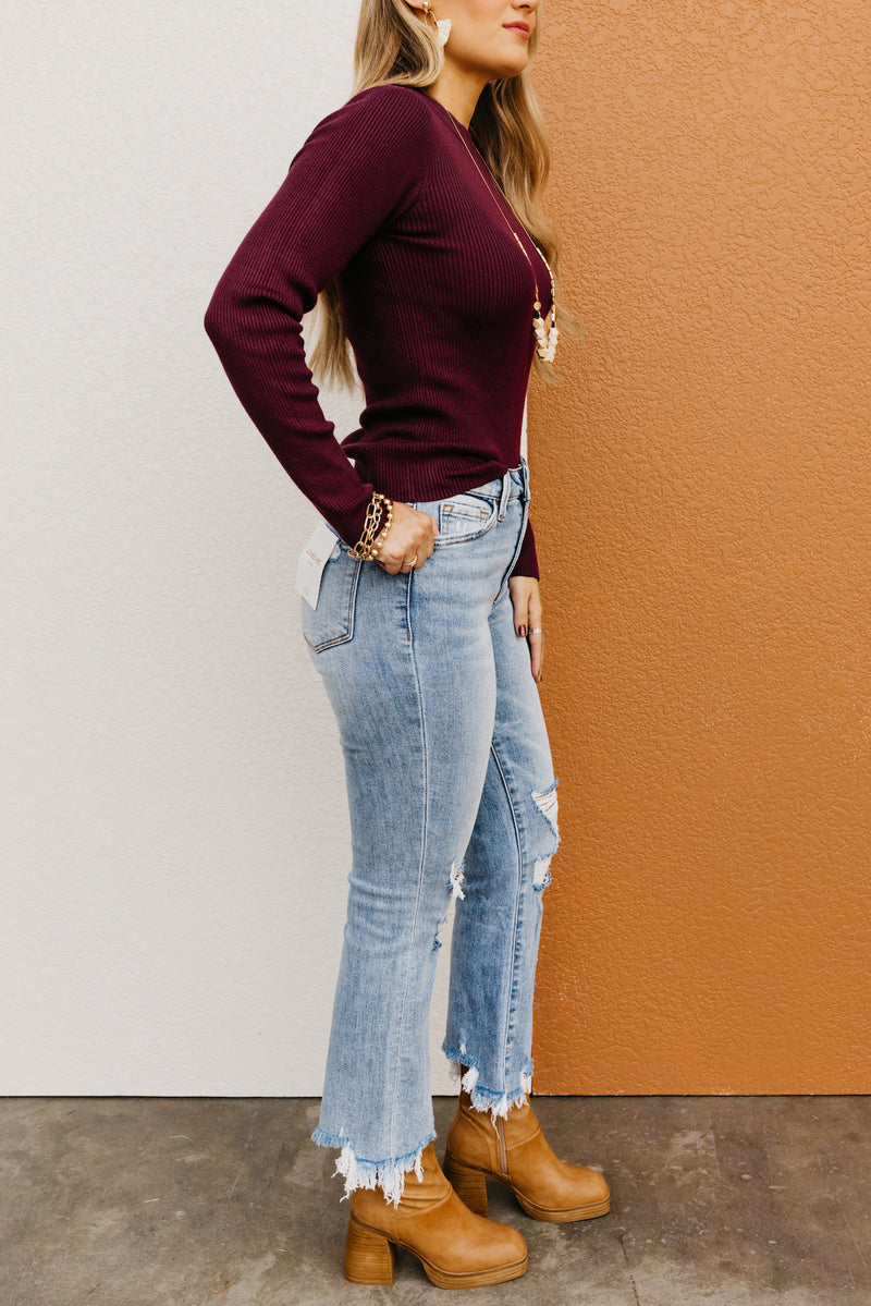 Lovervet By Vervet Denim | The Vada High Rise Crop Flare Jeans