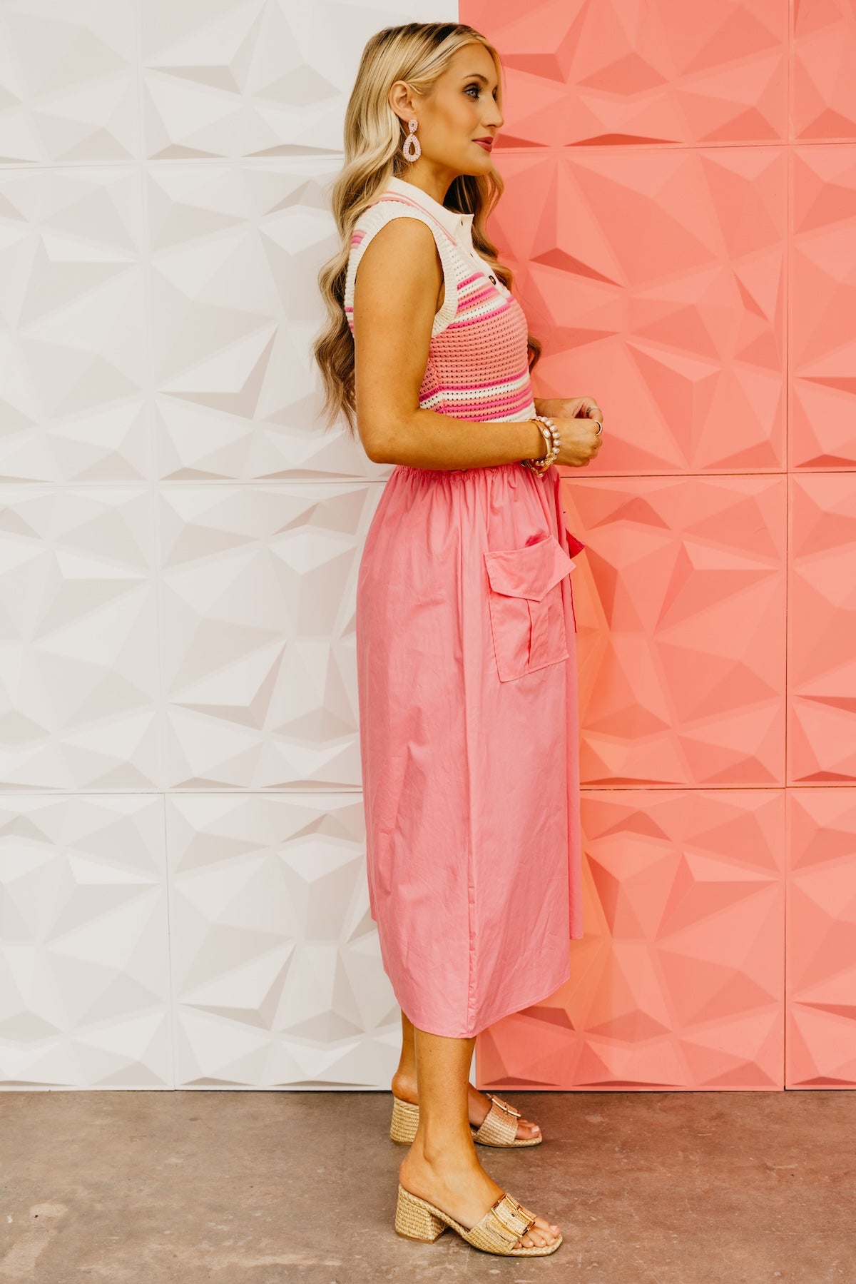 The Gabriela Mixed Media Midi Dress