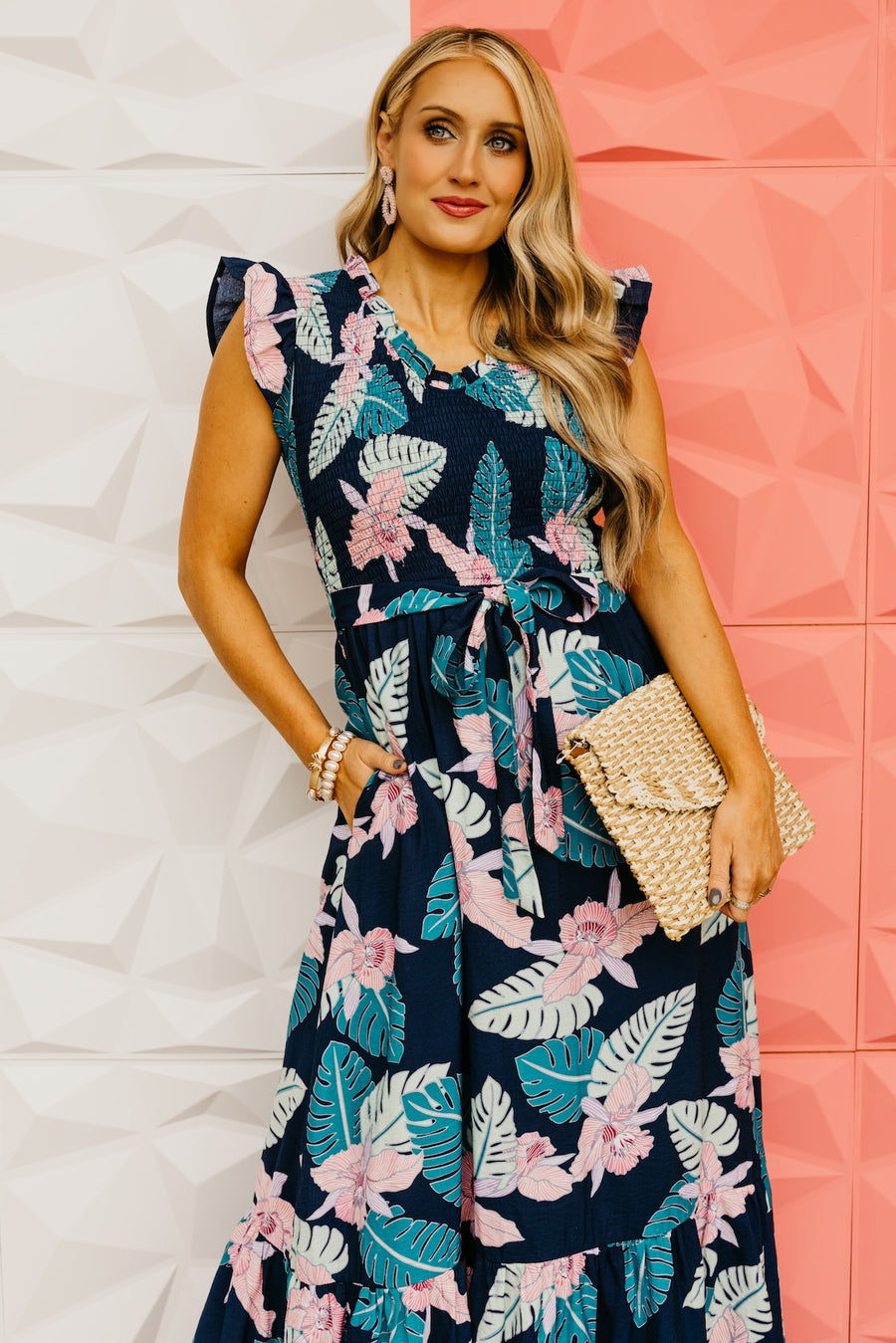 The Alessandra Smocked Bodice Maxi Dress