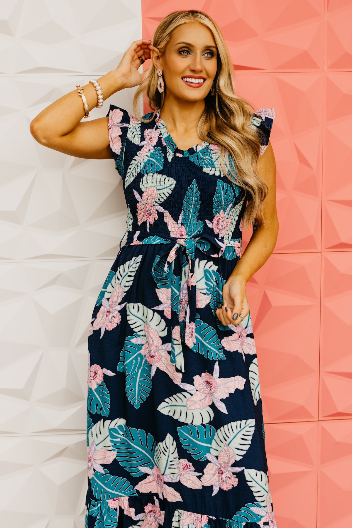 The Alessandra Smocked Bodice Maxi Dress