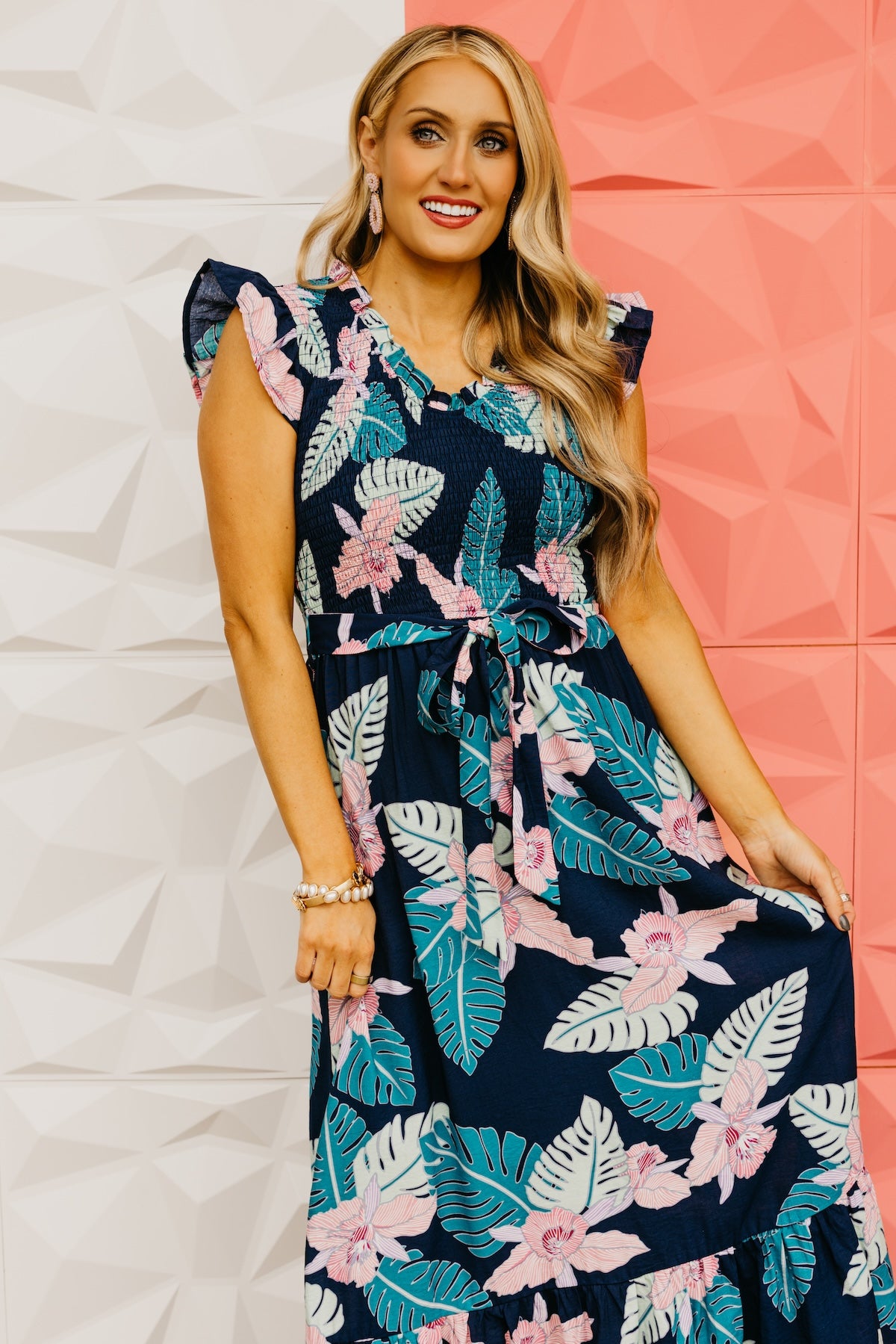 The Alessandra Smocked Bodice Maxi Dress