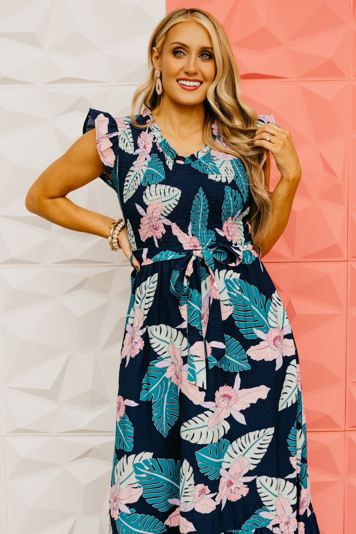 The Alessandra Smocked Bodice Maxi Dress