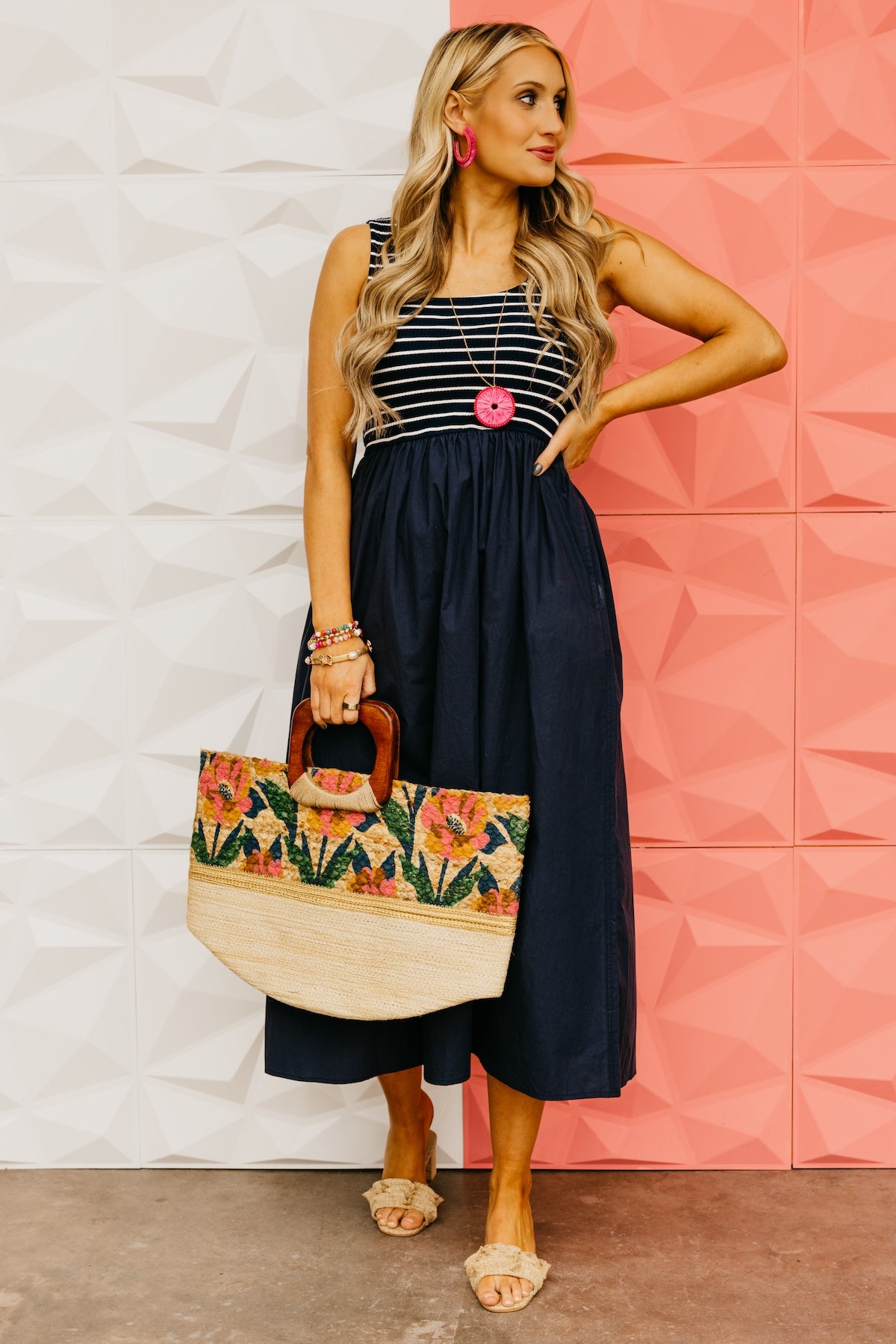 The Gideon Mixed Media Midi Dress