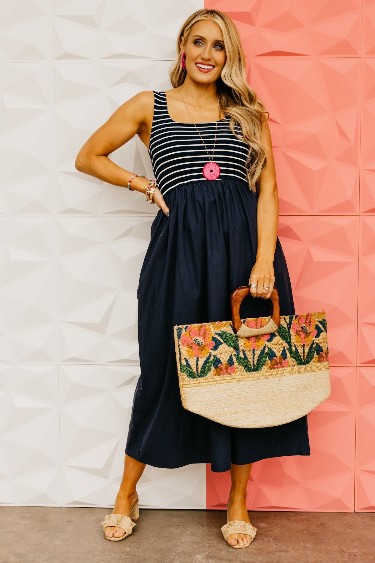 The Gideon Mixed Media Midi Dress