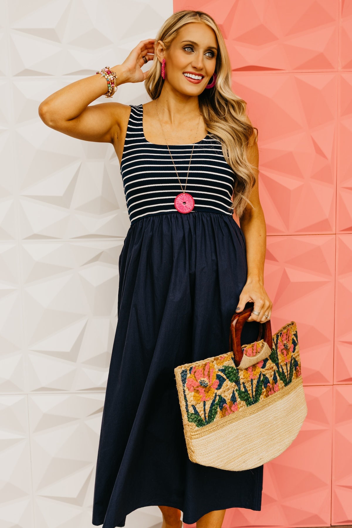 The Gideon Mixed Media Midi Dress