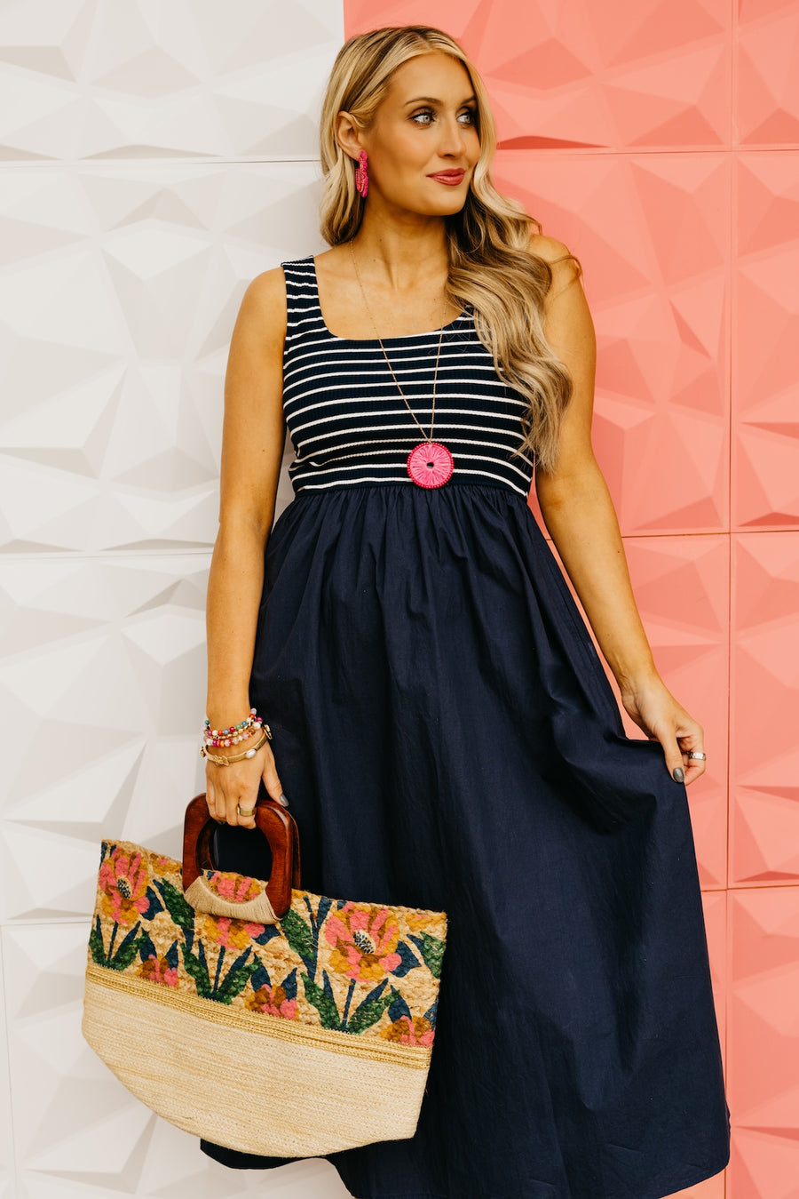 The Gideon Mixed Media Midi Dress