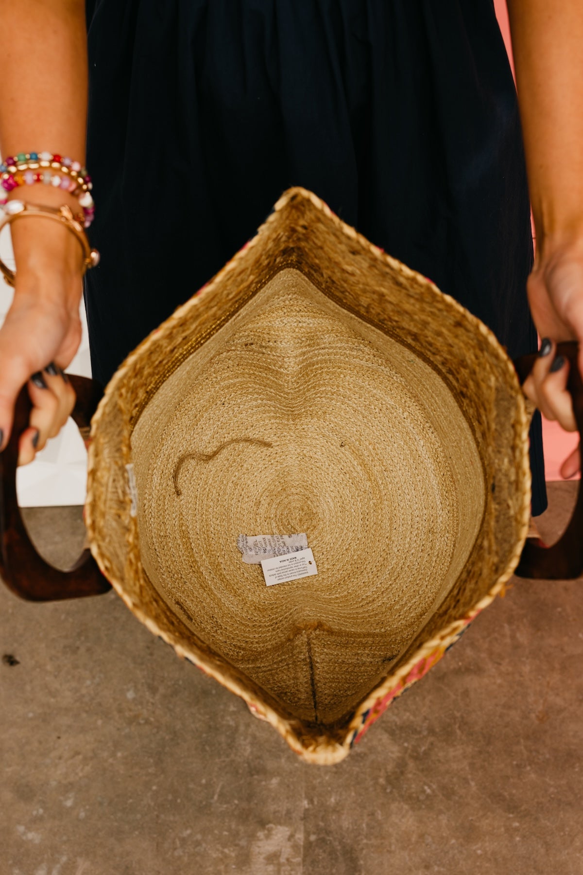 The Caylee Floral Jute Tote Bag