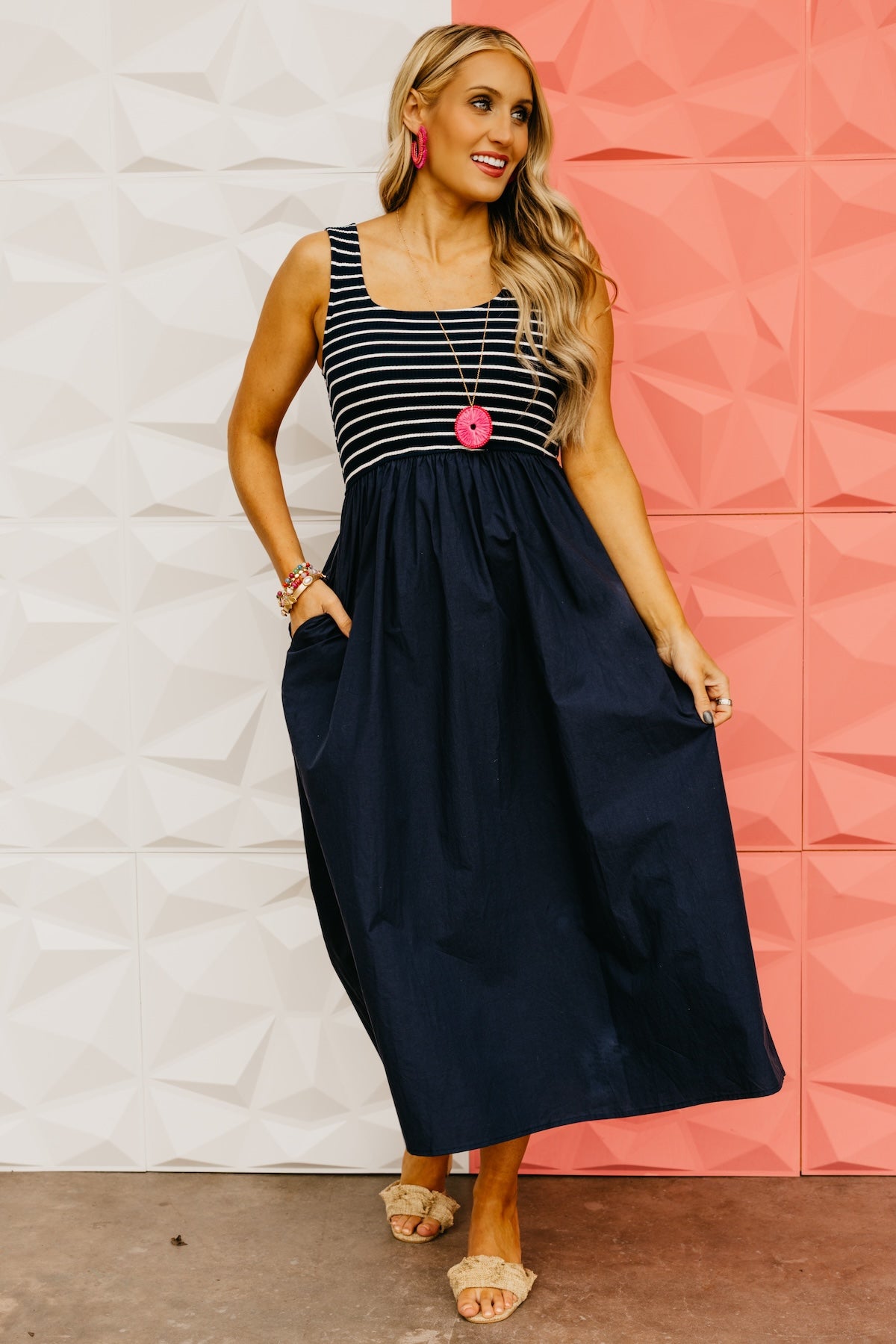 The Gideon Mixed Media Midi Dress
